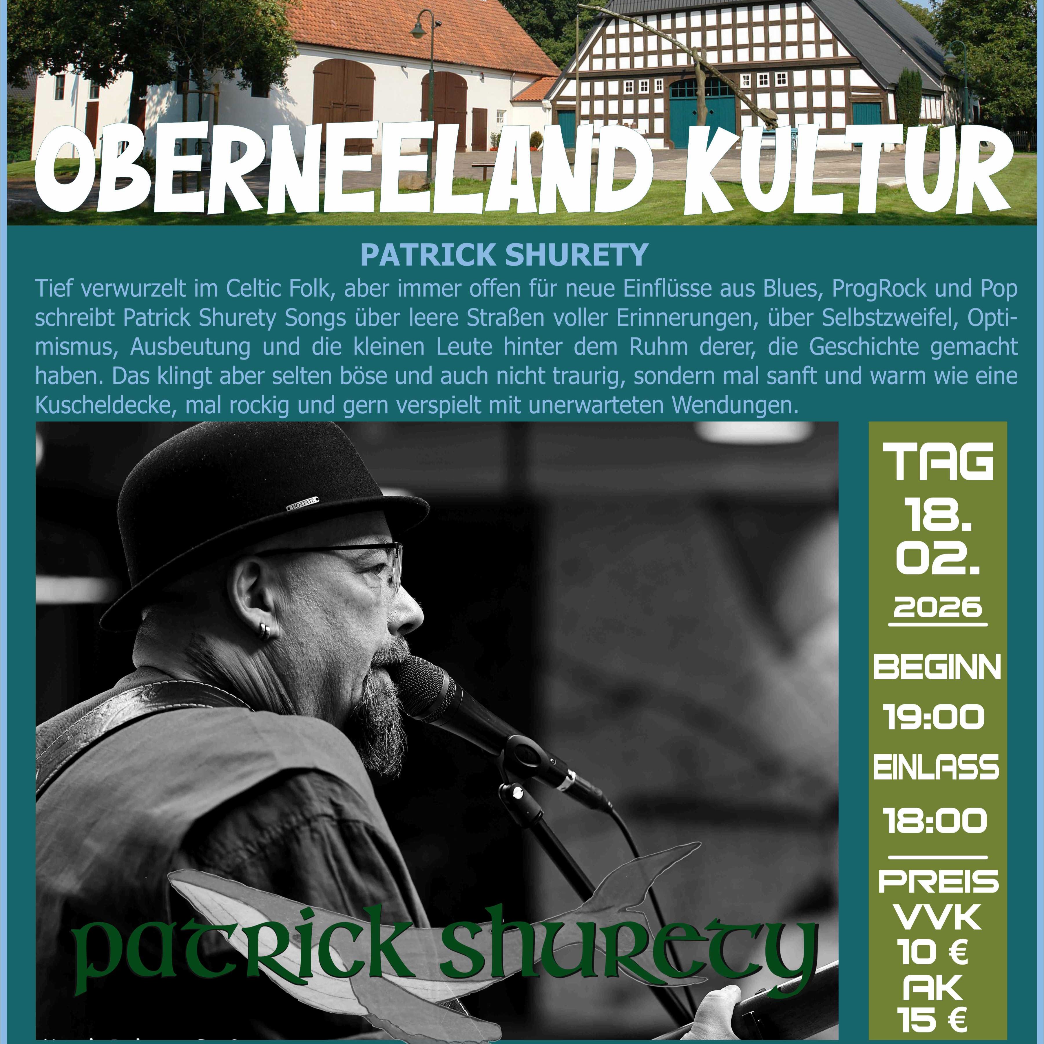 Patrick Shurety Irish Folk im Heimatvereen Oberneeland